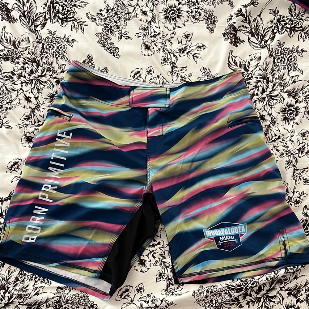 Born Primitive Blue and Green Board Shorts Dynamic Swimwear
